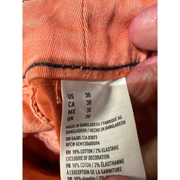 American Eagle Outfitters Mens Active Flex Coral Chino Shorts Size 32 - Picture 7 of 8